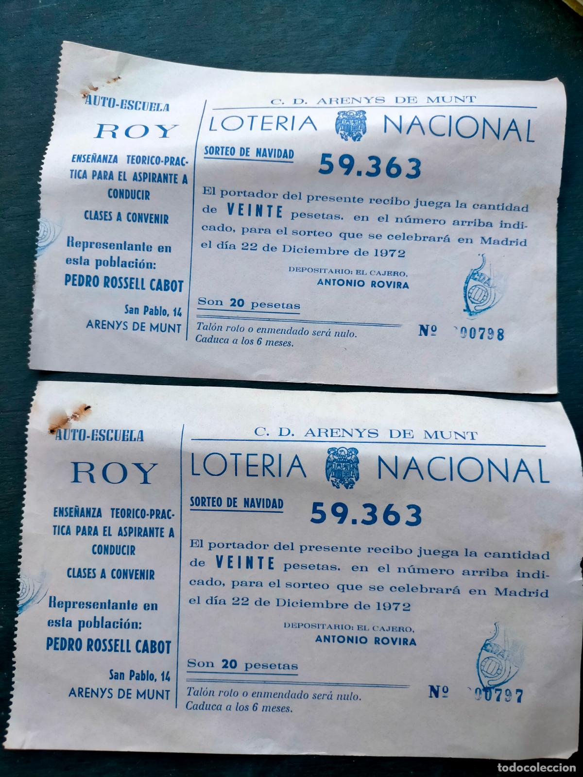 Paper Collecting Others: C.D. Arenys de Munt loteria nacional sorteo de navidad 59363 auto-escuela Roy Rossell Cabot