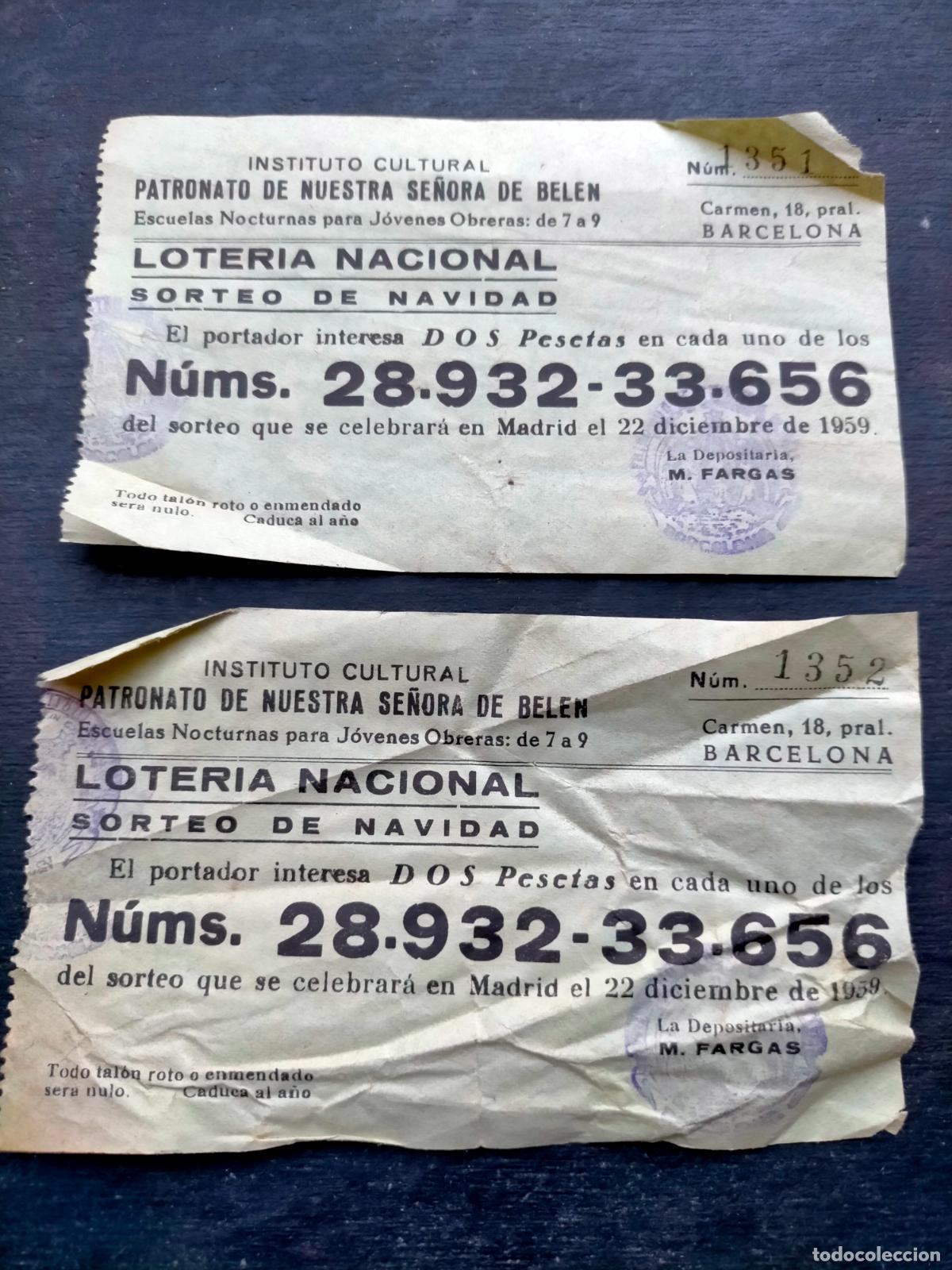 Otros Art&iacute;culos de Coleccionismo en Papel: Loteria nacional sorteo de navidad Instituto cultural patronato de nuestra se&ntilde;ora de Bel&eacute;n 1959