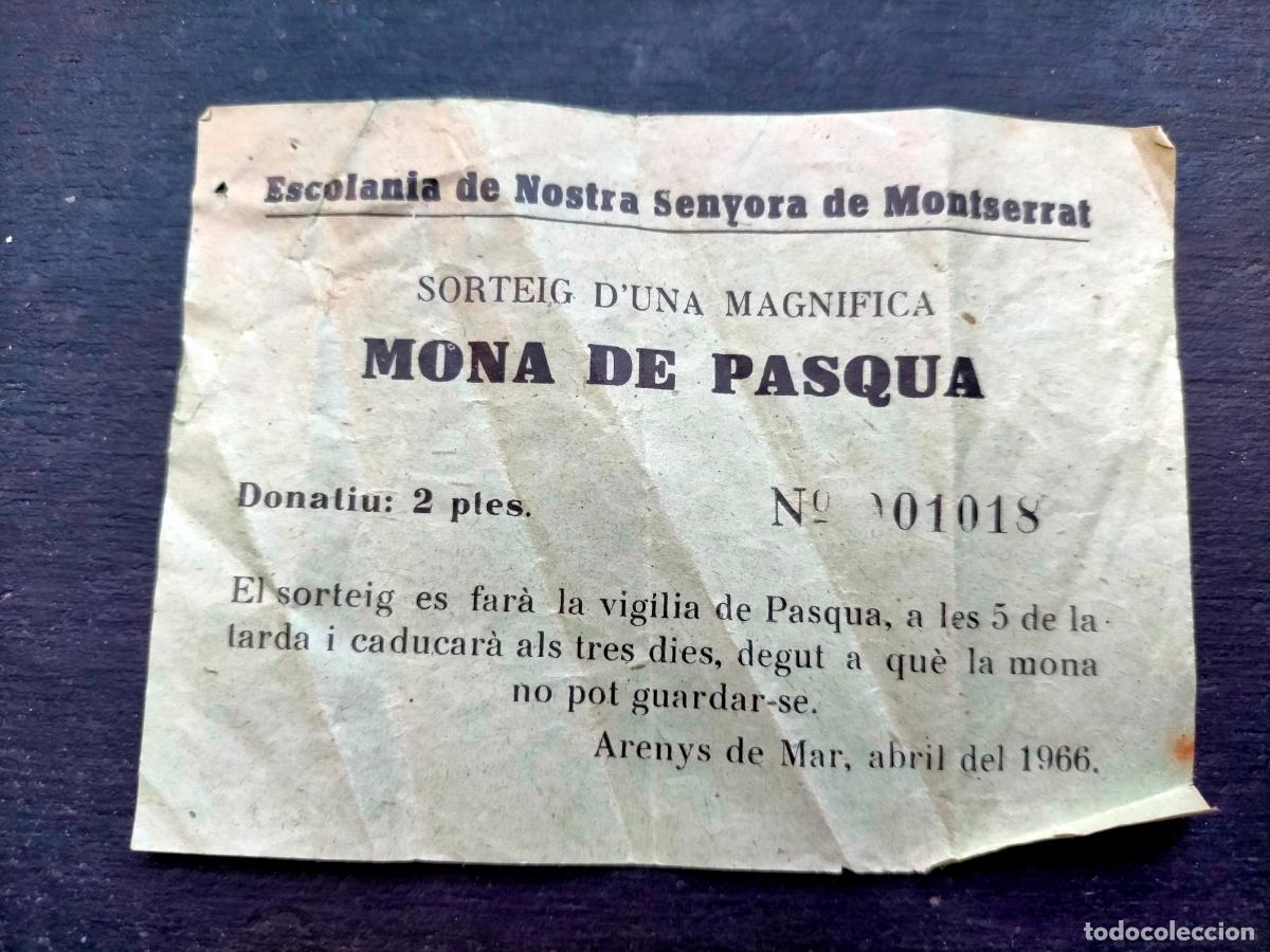 Outros artigos de papel: Escolania de Nostra senyora de Montserrat sorteig mona de pasqua 1966 Arenys de Mar