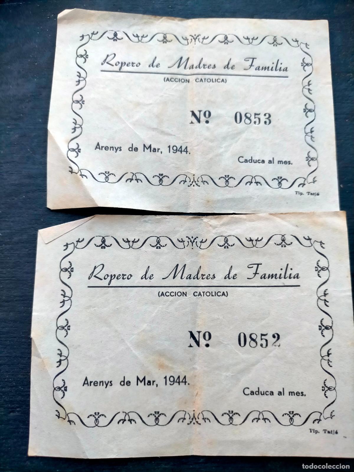 Outros artigos de papel: Ropero de Madres de Familia accion catolica Arenys de Mar 1944