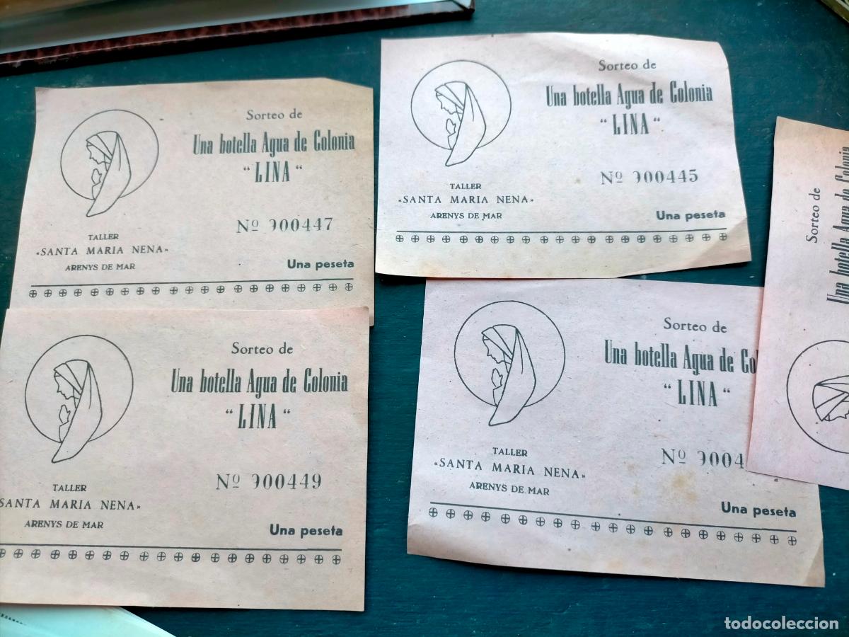 Outros artigos de papel: Sorteo de una botella agua de colonia LINA taller Santa Maria nena Arenys de Mar