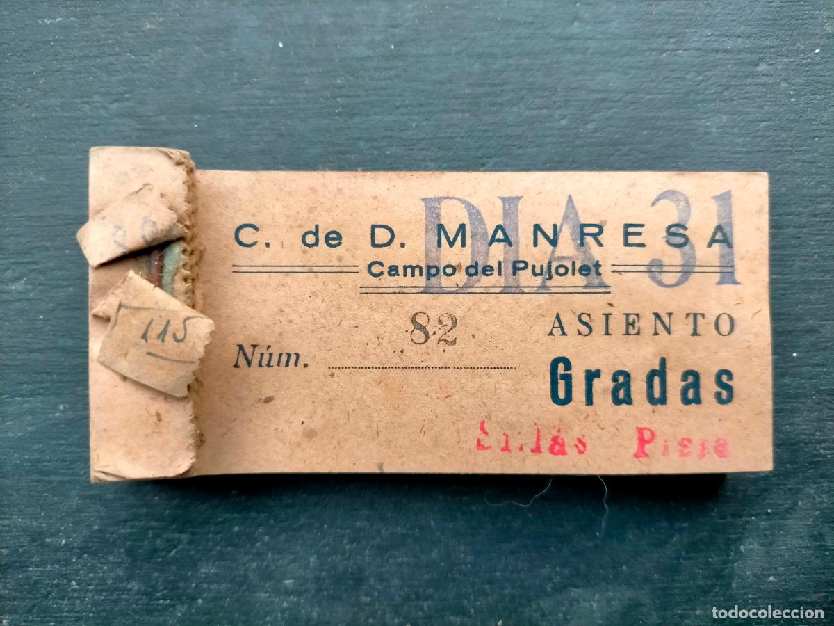 Outros artigos de papel: Club Deportivo de Manresa entrada futbol campo del pujolet asiento gradas