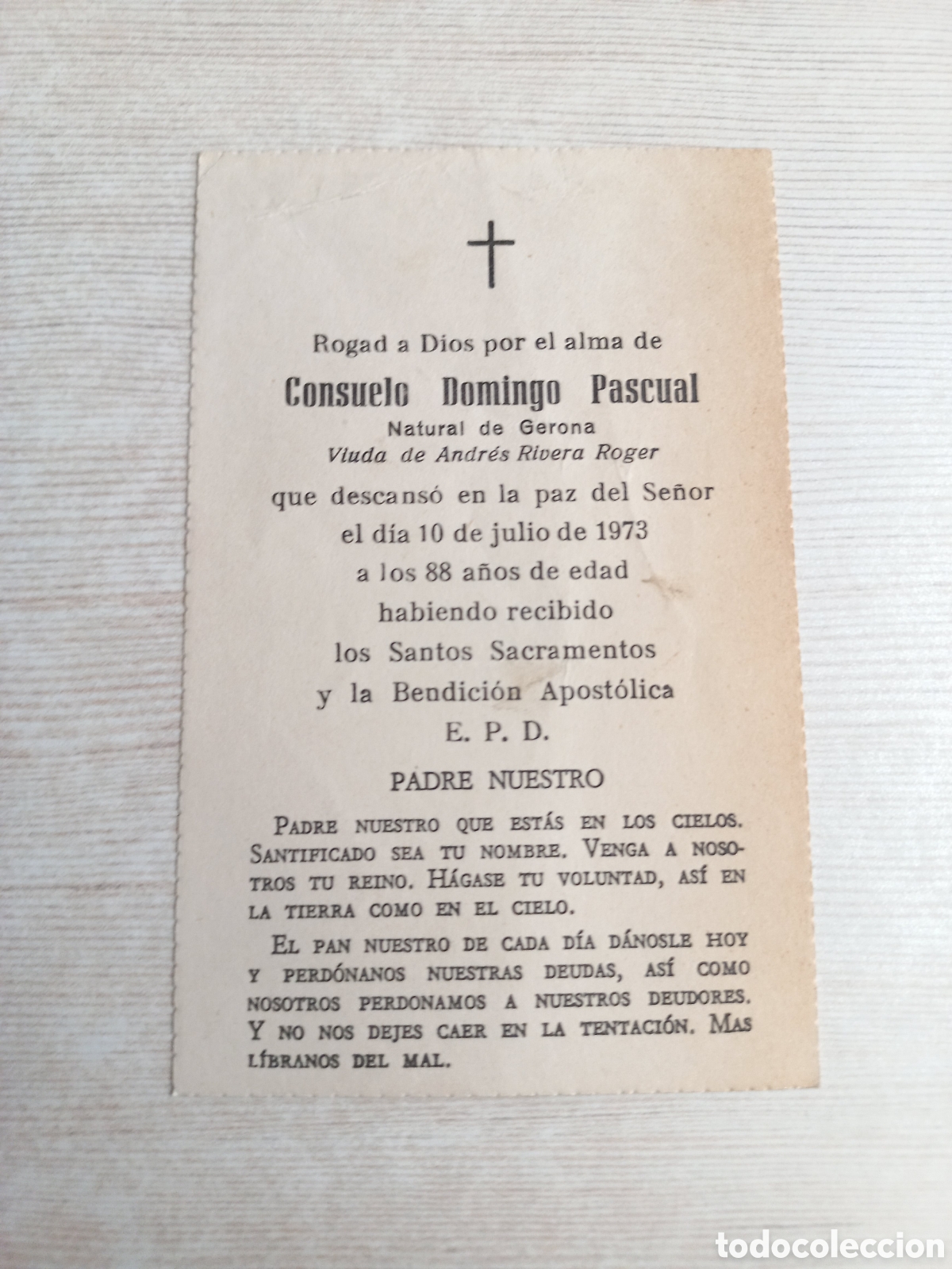 Otros art&iacute;culos de coleccionismo en papel: Estampita difunta a&ntilde;o 1973 - Foto 2