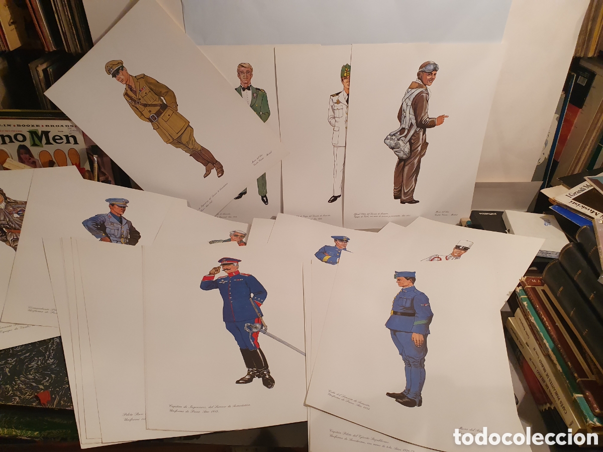 Otros Art&iacute;culos de Coleccionismo en Papel: MUSEO DEL AIRE. CUATRO VIENTOS. MADRID. LAMINA DIBUJO UNIFORMES DEL EJERCITO. 28 LAMINAS.