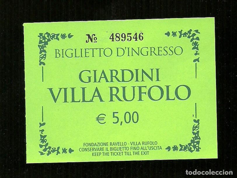 Otros art&iacute;culos de coleccionismo en papel: Biglietto di Ingresso - Giardini Rufolo di Ravello ( Salerno )