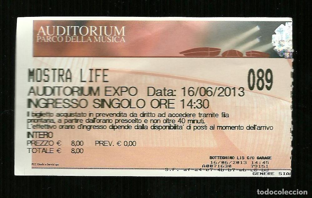 Otros art&iacute;culos de coleccionismo en papel: Biglietto di Ingresso - Mostra Life - Parco della Musica ( Genova )