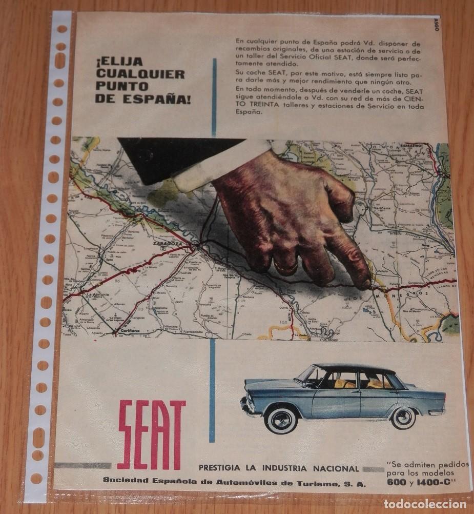 Otros art&iacute;culos de coleccionismo en papel: HOJA CON PUBLICIDAD DE LOS AUTOMOVILES SEAT