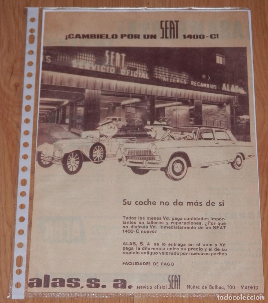 Otros art&iacute;culos de coleccionismo en papel: HOJA CON PUBLICIDAD DE AUTOMOVILES SEAT