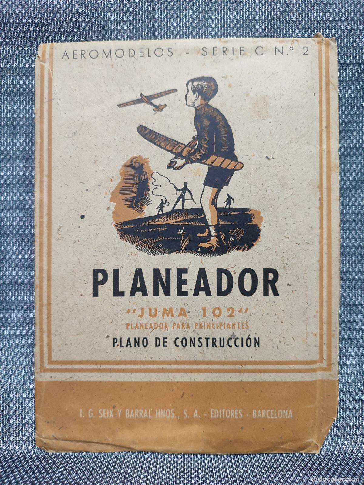 Otros Art&iacute;culos de Coleccionismo en Papel: AEROMODELOS. SERIE C. NUM. 2. PLANEADOR JUMA 102. PLANO DE CONSTRUCCION. SEIX BARRAL.