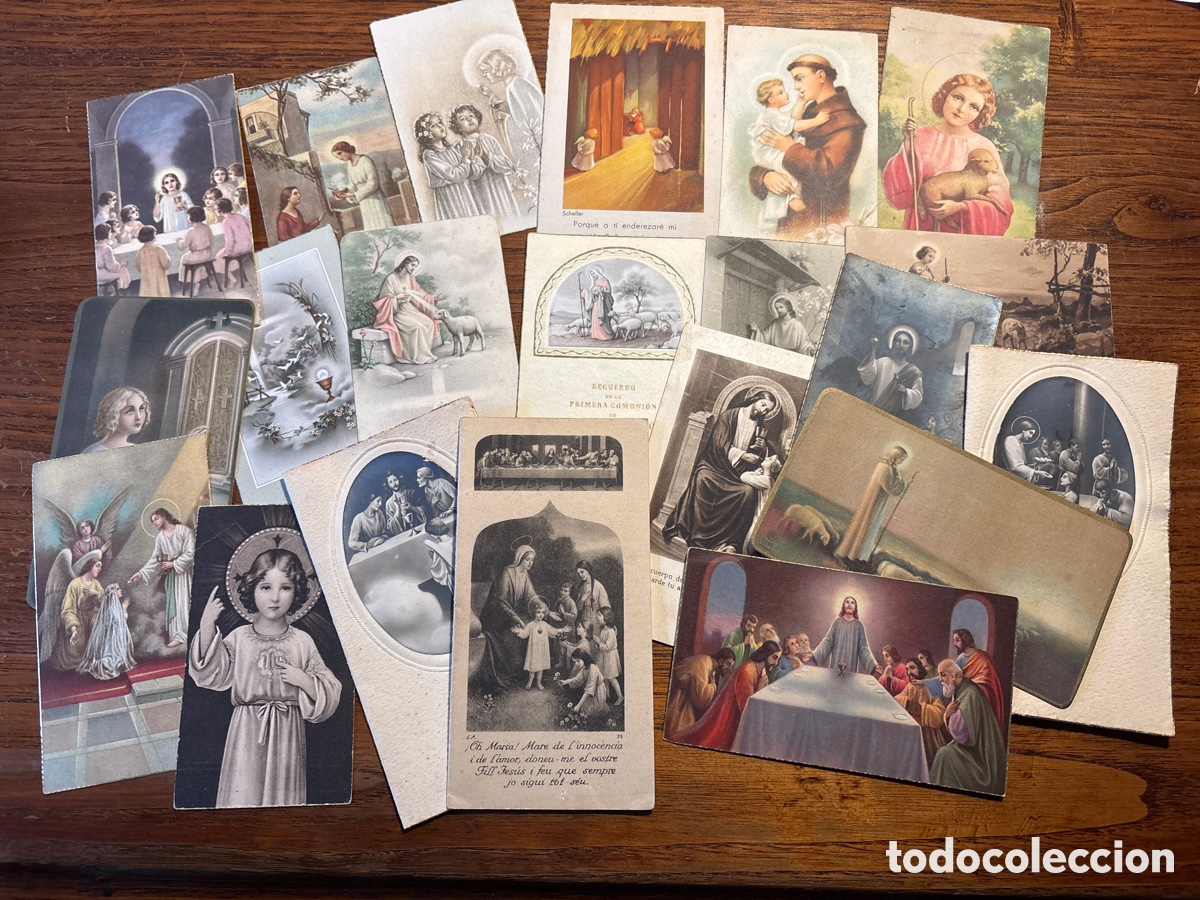 Otros Art&iacute;culos de Coleccionismo en Papel: LOTE DE 21 ESTAMPAS RECORDATORIOS DE COMUNI&Oacute;N A&Ntilde;OS 30 y 40&rsquo;s