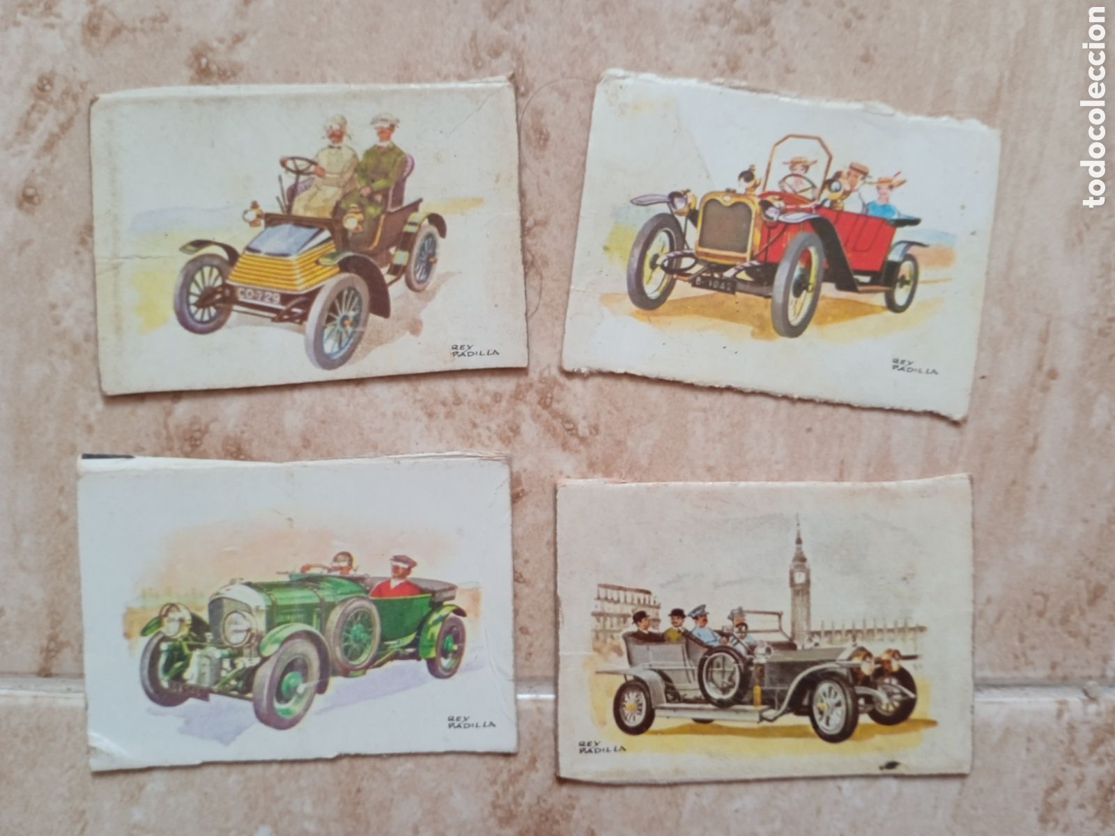 Outros artigos de papel: Caratulas cajas de cerillas serie autom&oacute;viles cl&aacute;sicos Rey Padilla