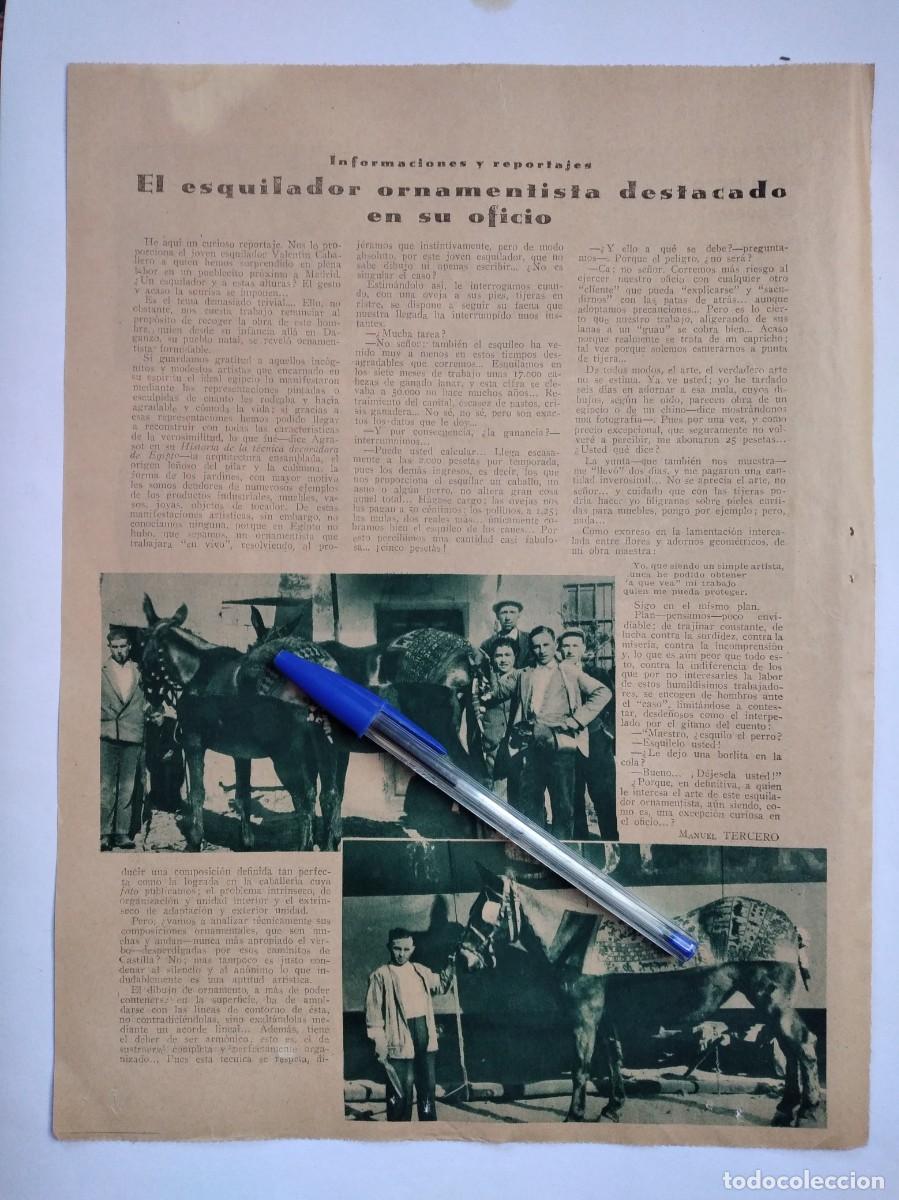 Otros Art&iacute;culos de Coleccionismo en Papel: DAGANZO MADRID VALENT&Iacute;N CABALLERO ESQUILADOR ORNAMENTISTA REPORTAJE A&Ntilde;O 1935