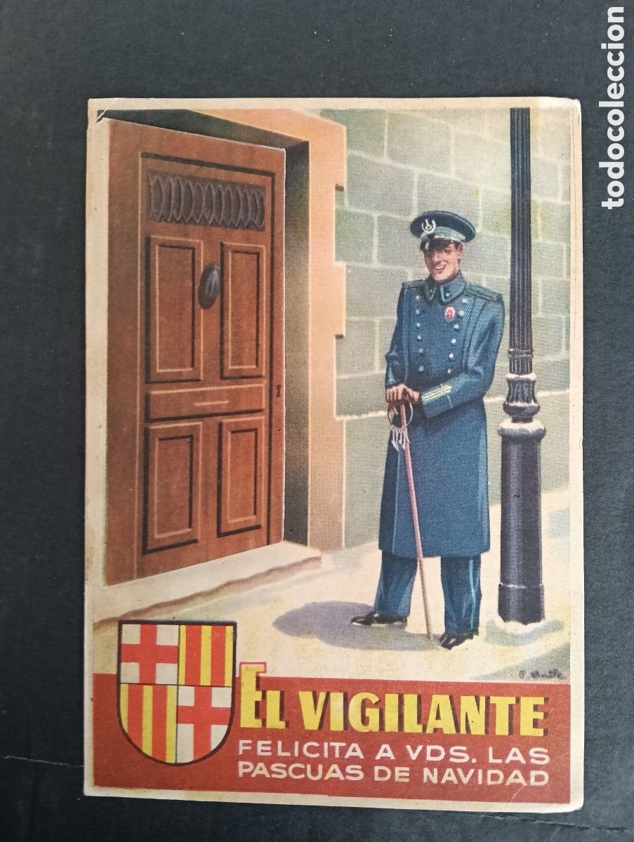 Otros Art&iacute;culos de Coleccionismo en Papel: Troquelado,El vigilante les felicita las pascuas de navidad, 1953
