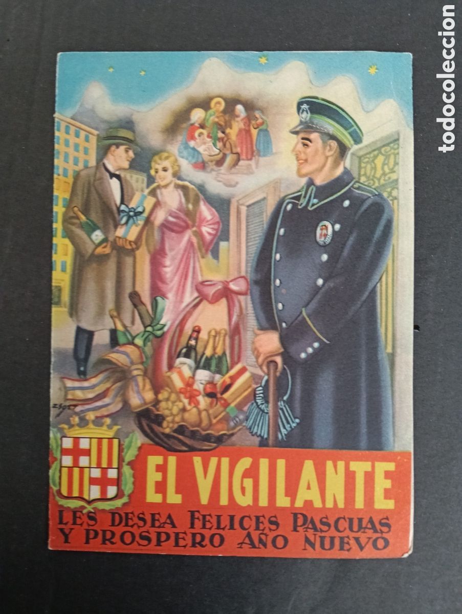 Otros Art&iacute;culos de Coleccionismo en Papel: D&iacute;ptico,el vigilante les desea felices pascuas, virgen de Monserrat