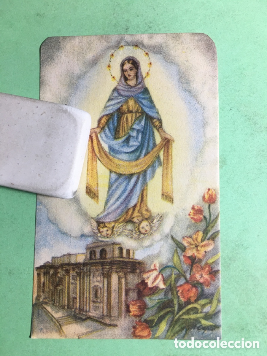 Otros Art&iacute;culos de Coleccionismo en Papel: ANTIGUO LOTE 5 ESTAMPAS &lsquo;MES DE MAR&Iacute;A&rsquo; 5 VIRGENES Y LOCALIDAD CULTO PUNTAS SUP. REDONDEADAS