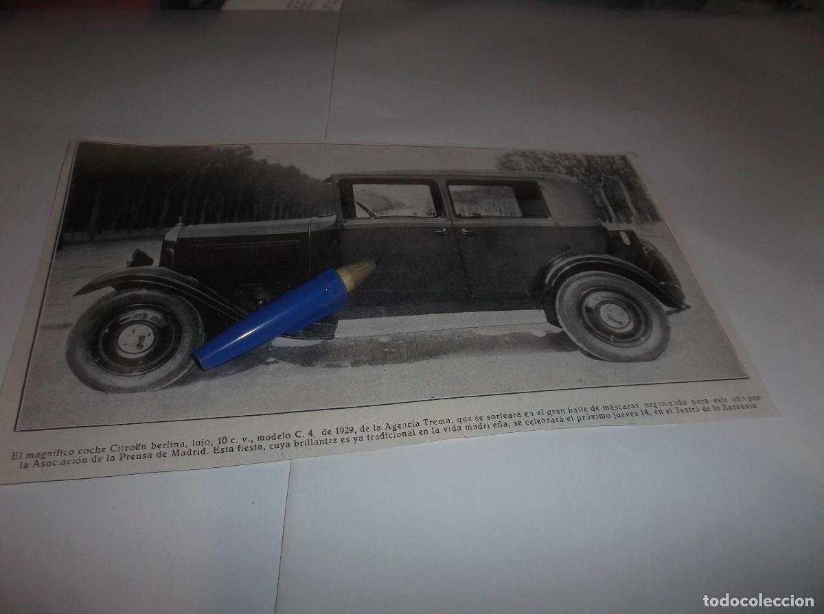 Otros Art&iacute;culos de Coleccionismo en Papel: RECORTE PUBLICIDAD A&Ntilde;O 1929.-COCHE CITRO&Euml;N BERLINA ,LUJO,10 c.v.-MODELO C.4
