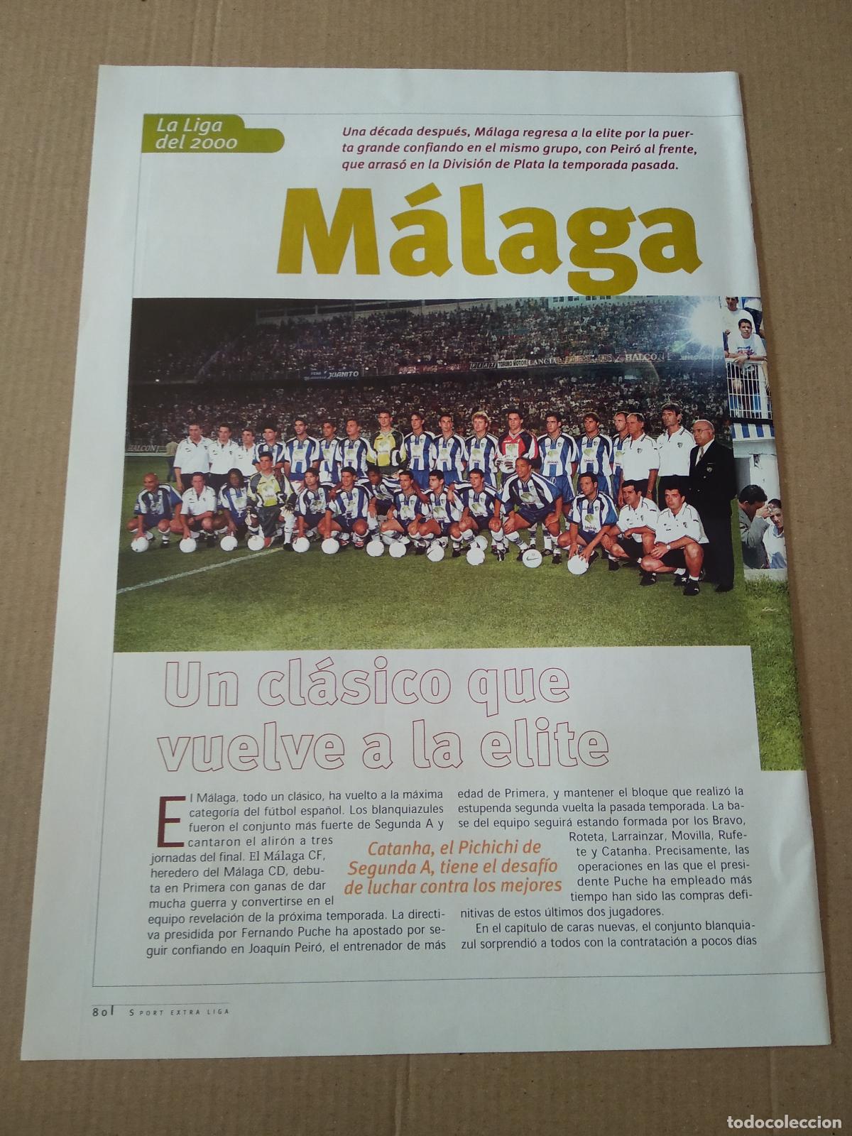 Otros art&iacute;culos de coleccionismo en papel: HOJA REVISTA EXTRA SPORT LA LIGA DEL 2000 EQUIPO PLANTILLA MALAGA PUBLICIDAD MERCEDES-BENZ