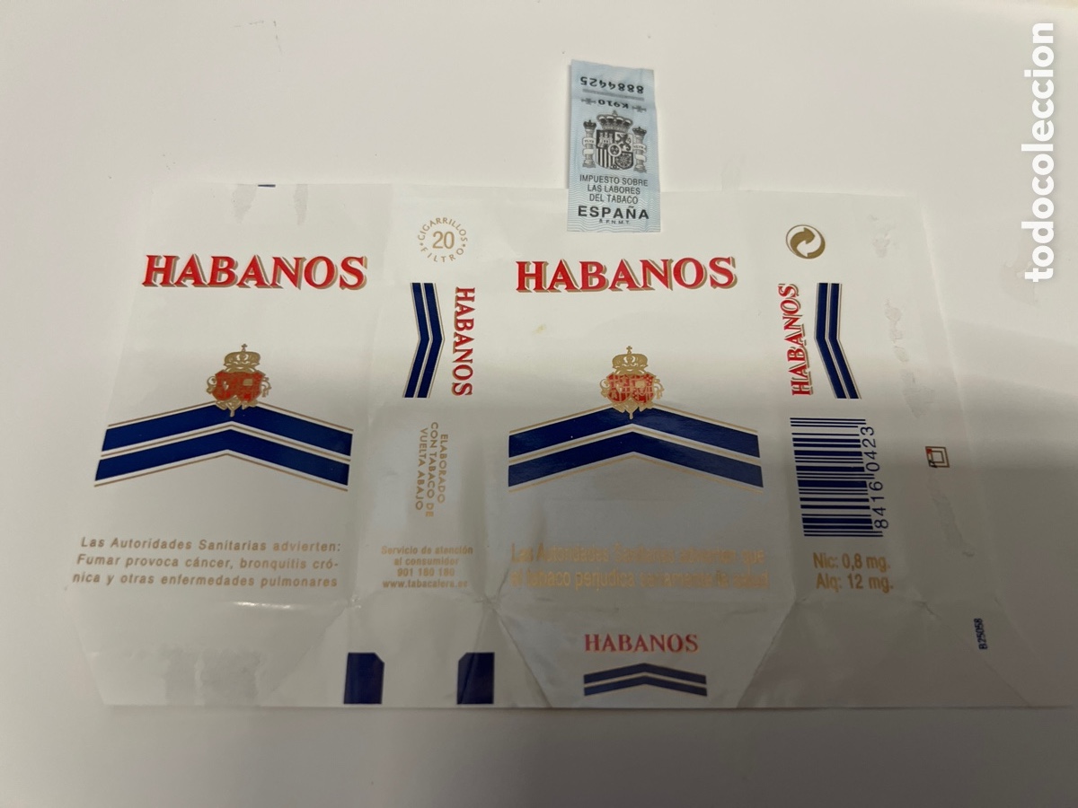 Sammelleidenschaft Andere Papierartikel: T1/D5/67/25. ENVOLTORIO PAQUETE DE TABACO CIGARRILLOS HABANOS