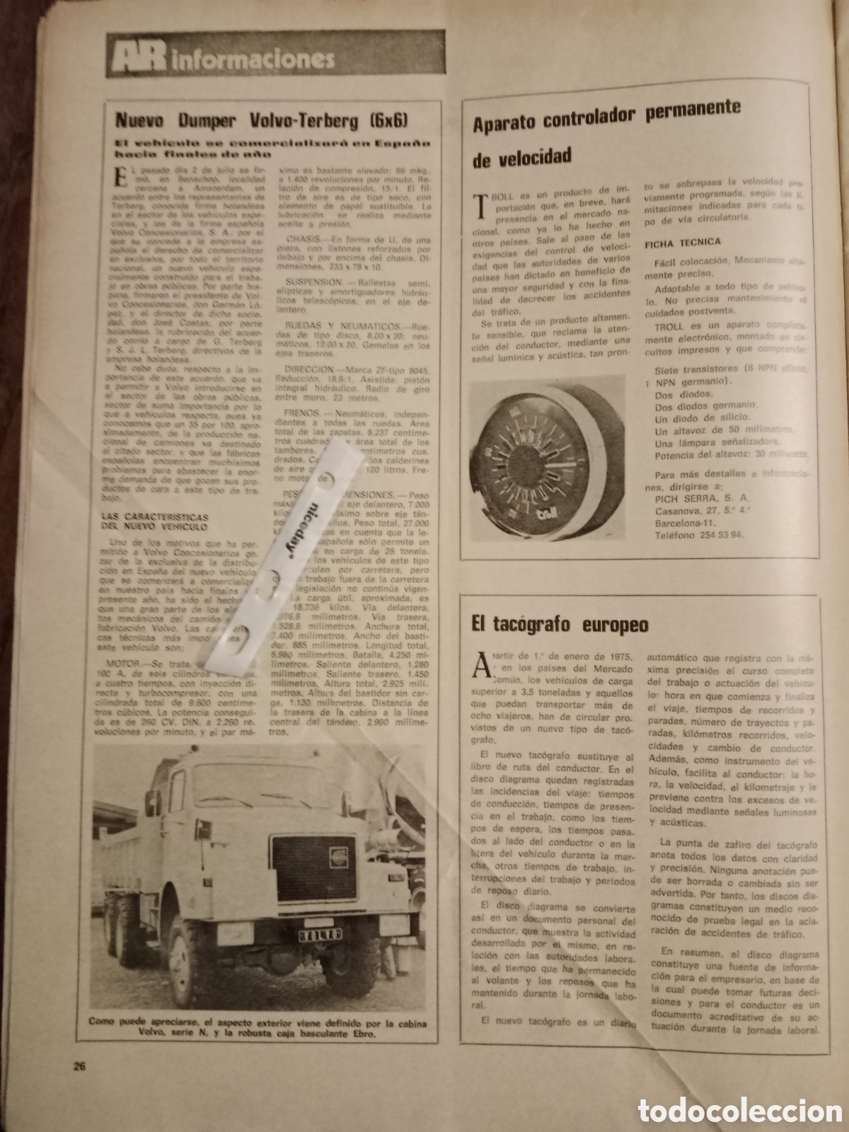 Paper Collecting Others: Reportaje cami&oacute;n dumper volvo terberg de 1974
