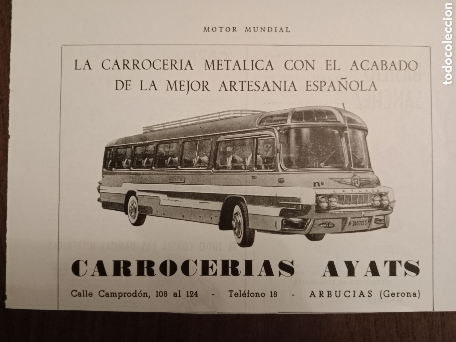 Outros artigos de papel: Publicidad carrocer&iacute;as ayats autob&uacute;s