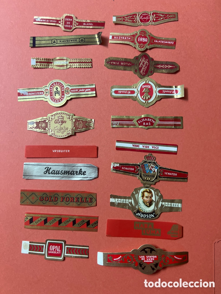 Collectionnisme Papier divers: L602. LOTE DE 20 VITOLAS - Vitolas - Vitola - Bagues de Cigare Cigar Bands - Anciennes Bauchbinden