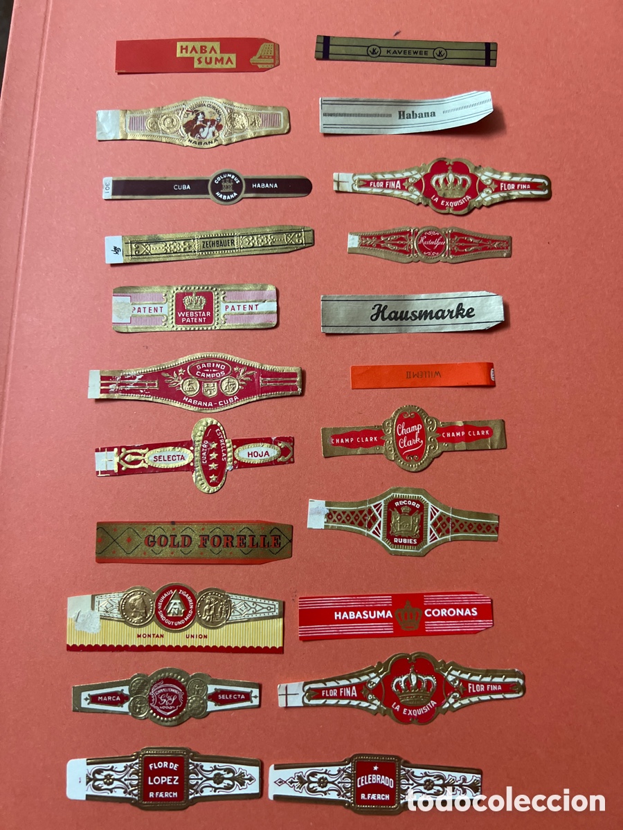 Collectionnisme Papier divers: L605. LOTE DE 22. VITOLAS - Vitolas - Vitola - Bagues de Cigare Cigar Bands - Anciennes Bauchbinden