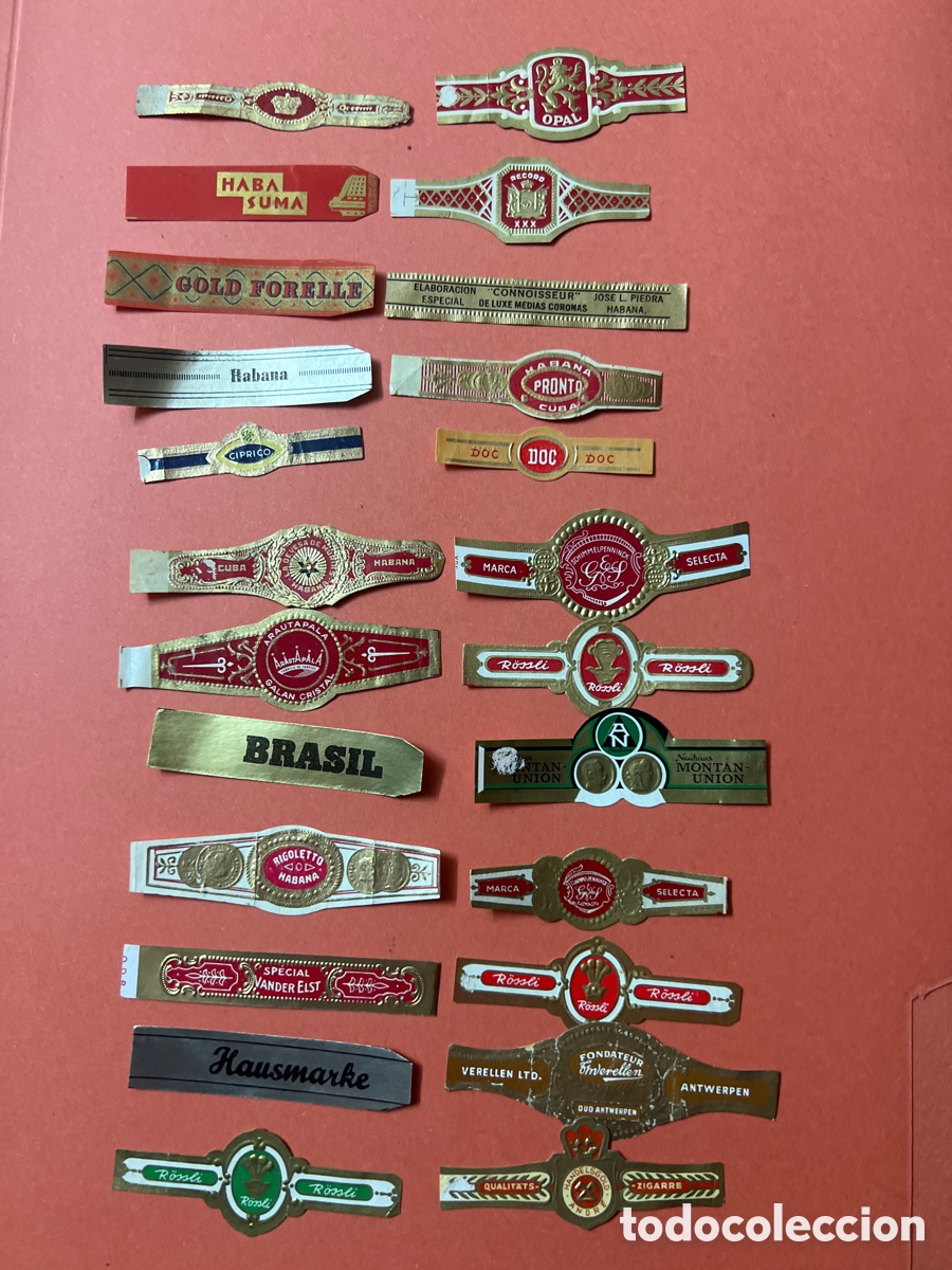 Collectionnisme Papier divers: L608. LOTE DE 24. VITOLAS - Vitolas - Vitola - Bagues de Cigare Cigar Bands - Anciennes Bauchbinden