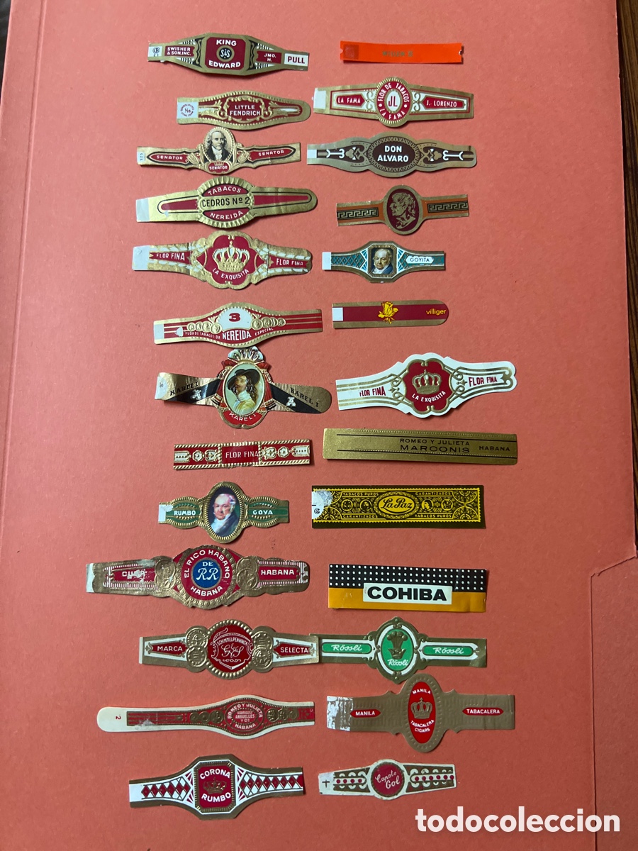 Collectionnisme Papier divers: L614. LOTE DE 26 VITOLAS - Vitolas - Vitola - Bagues de Cigare Cigar Bands - Anciennes Bauchbinden