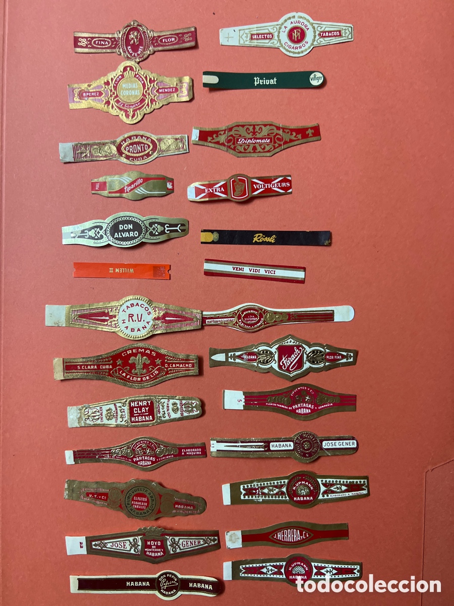 Collectionnisme Papier divers: L617. LOTE DE 26 VITOLAS - Vitolas - Vitola - Bagues de Cigare Cigar Bands - Anciennes Bauchbinden