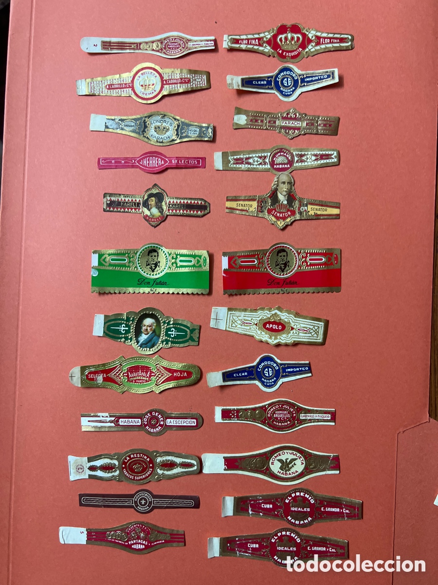 Collectionnisme Papier divers: L620. LOTE DE 24 VITOLAS - Vitolas - Vitola - Bagues de Cigare Cigar Bands - Anciennes Bauchbinden