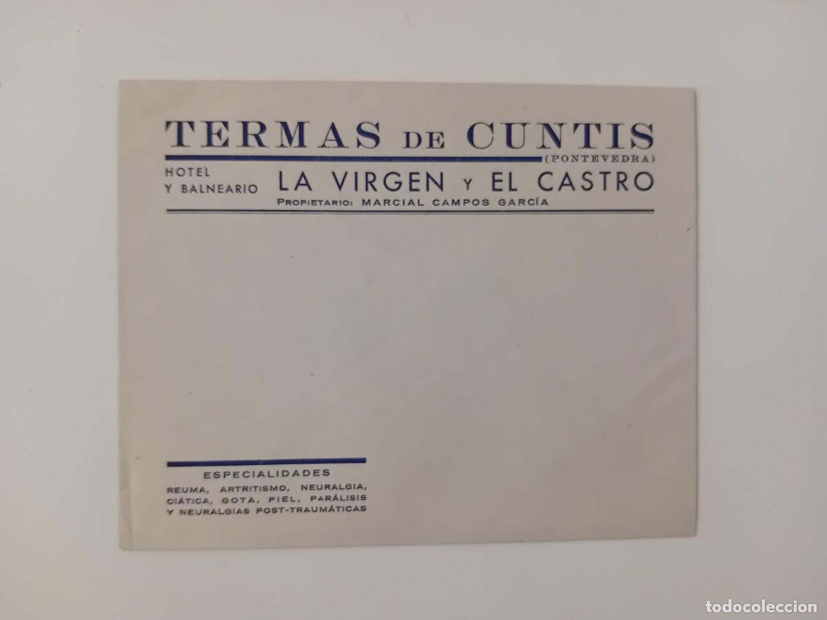 Otros art&iacute;culos de coleccionismo en papel: SOBRE TERMAS DE CUNTIS. HOTEL Y BALNEARIO LA VIRGEN Y EL CASTRO. PONTEVEDRA