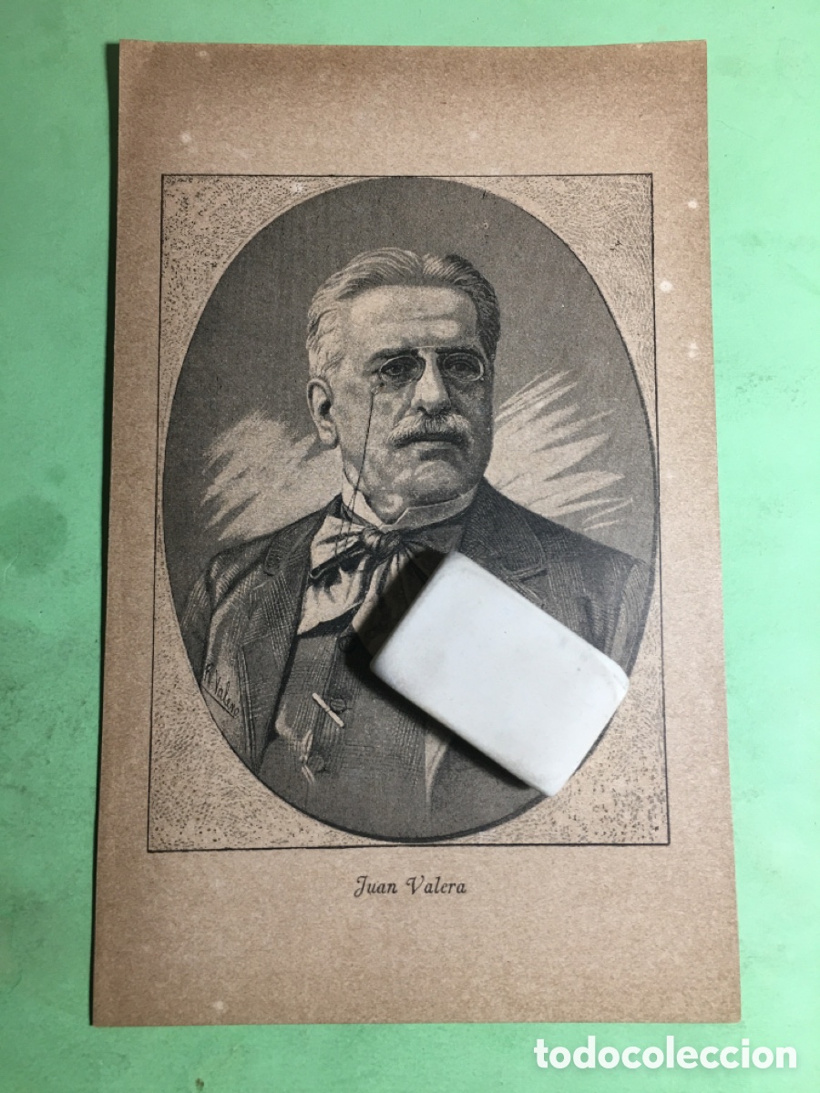 Otros art&iacute;culos de coleccionismo en papel: ANTIGUO RETRATO DE JUAN VALERA POR R. VALERO