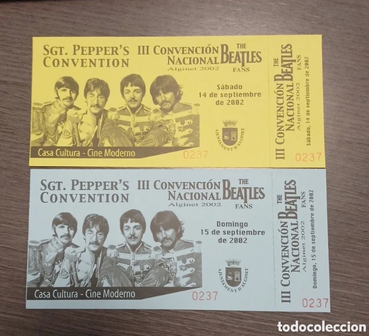Otros Art&iacute;culos de Coleccionismo en Papel: Lote 2 entradas The Beatles , II CONVENCION NACIONAL THE BEATLES FANS, ALGINET, VALENCIA