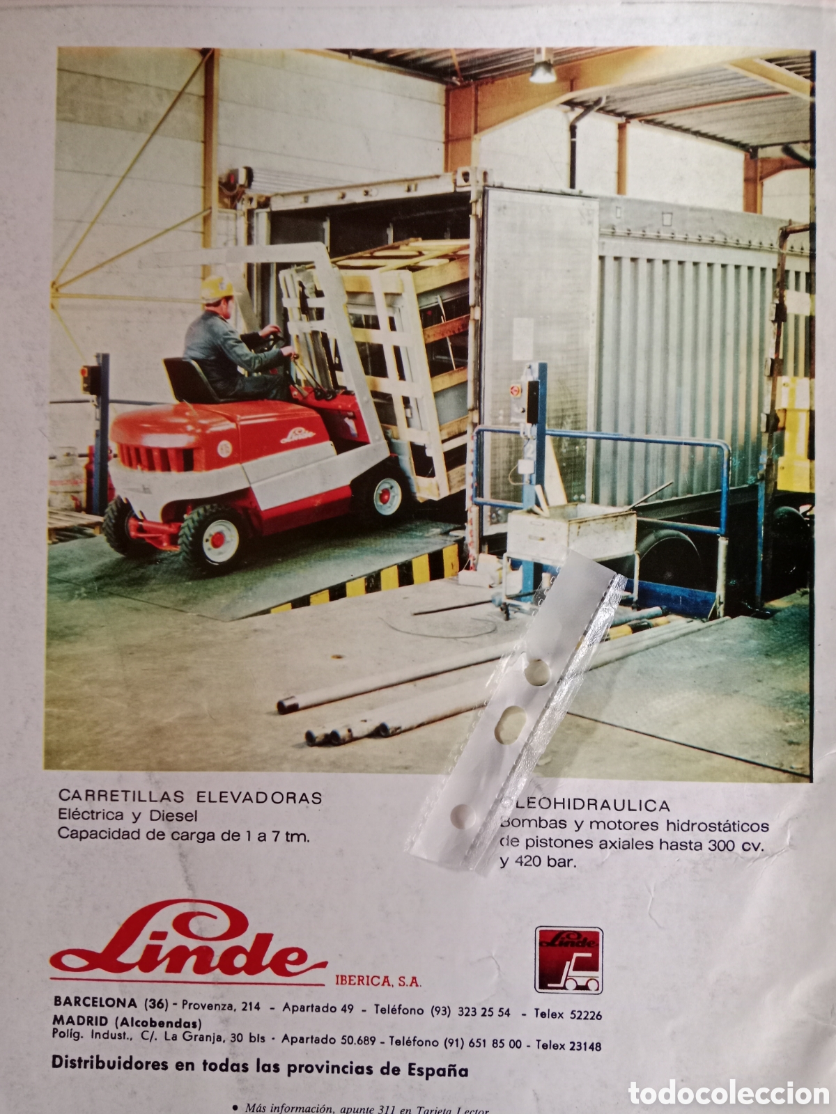Paper Collecting Others: Publicidad carretillas elevadoras linde de 1982