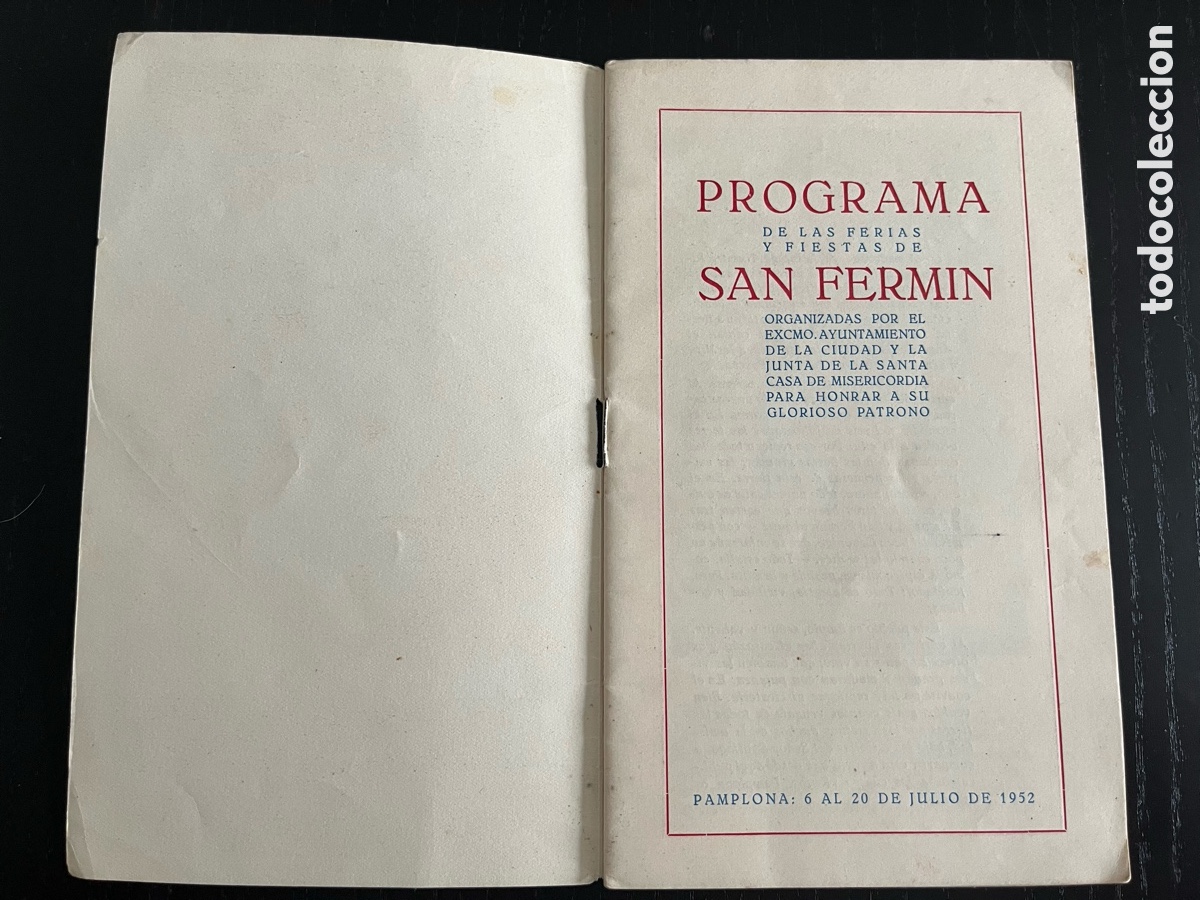 Otros art&iacute;culos de coleccionismo en papel: Programa San Ferm&iacute;n 1952 - Foto 3