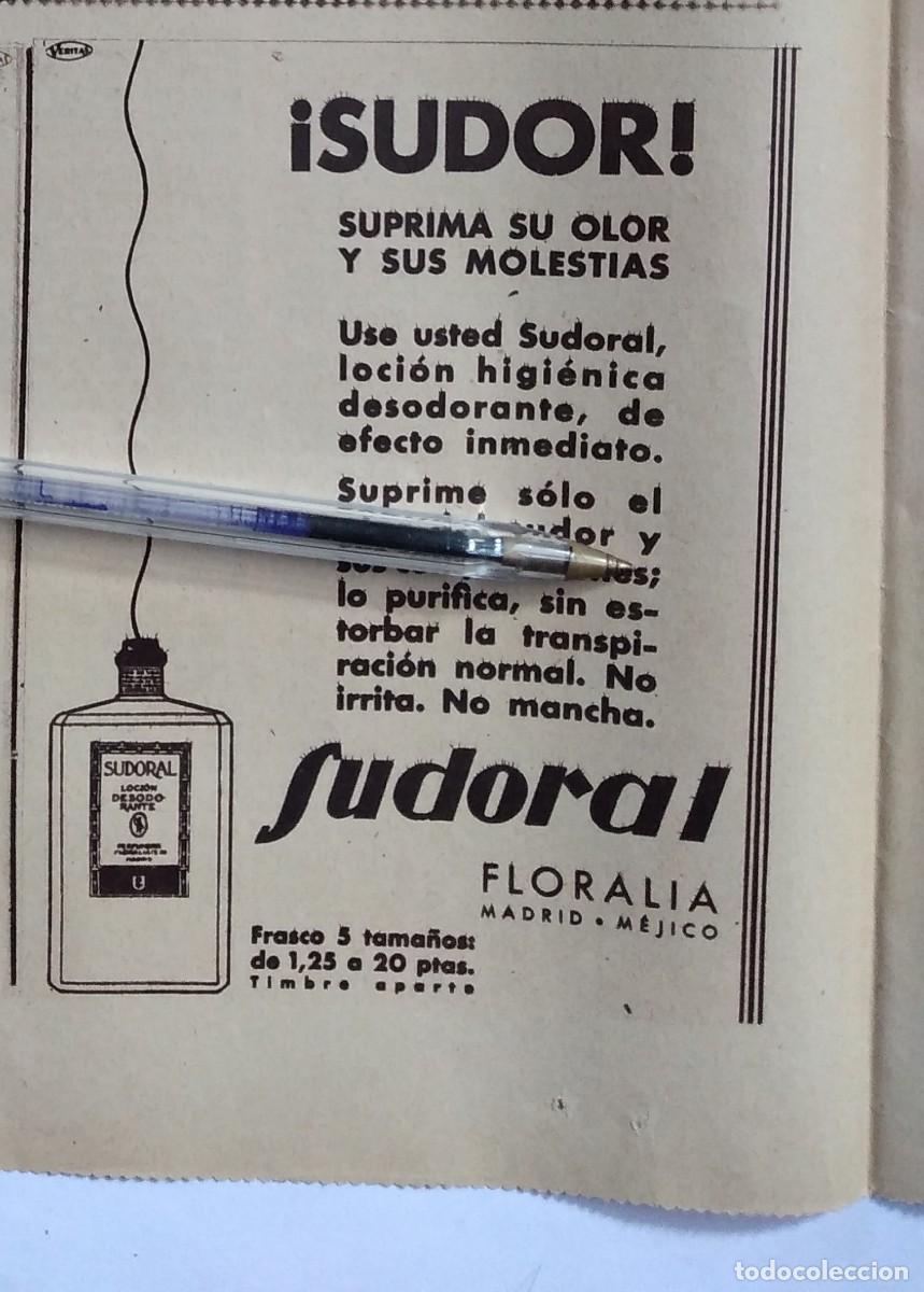 Otros Art&iacute;culos de Coleccionismo en Papel: SUDORAL PERFUMER&Iacute;A FLORALIA MADRID PUBLICIDAD A&Ntilde;O 1935