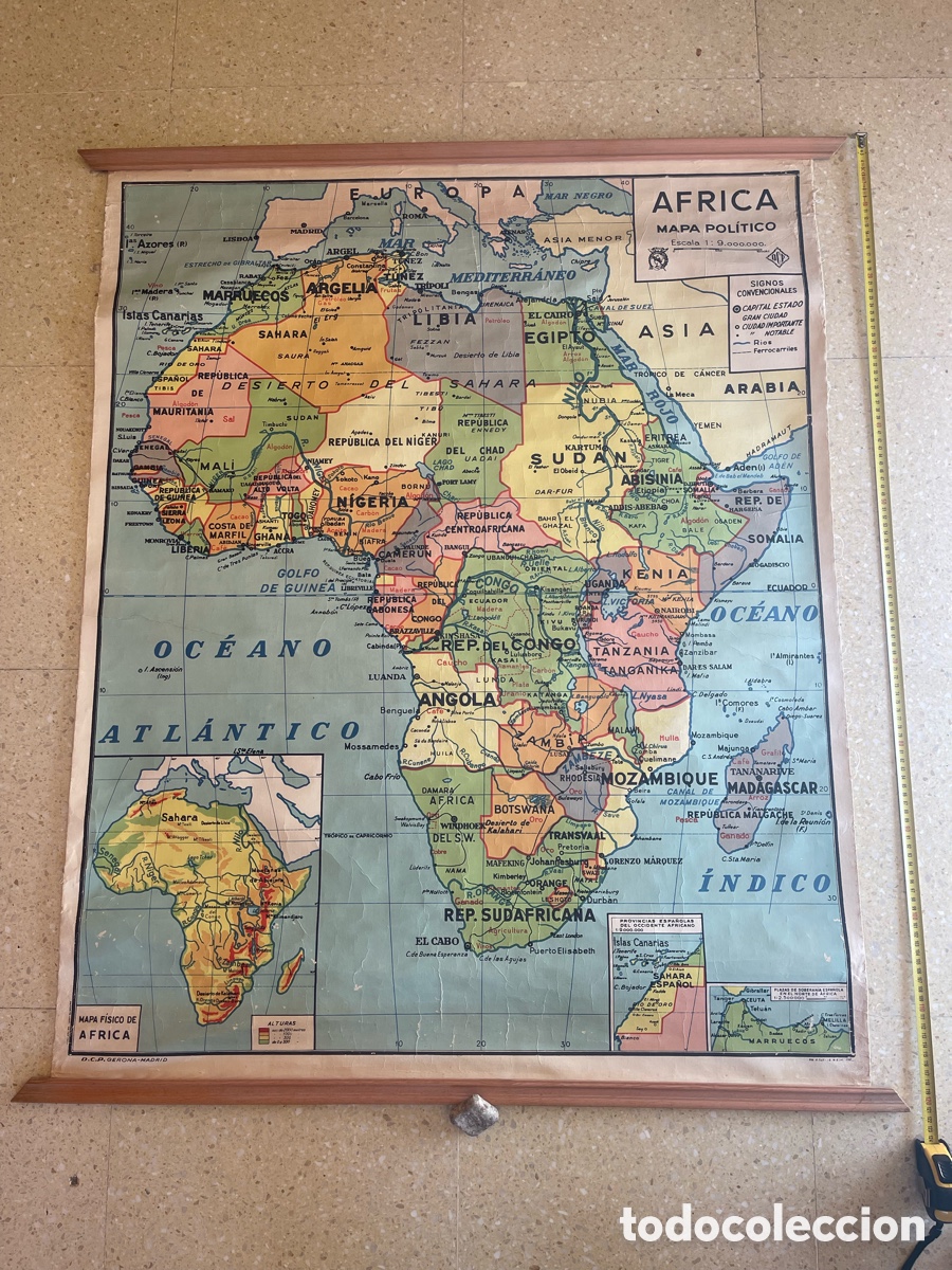 Otros art&iacute;culos de coleccionismo en papel: MAPA POLITICO AFRICA A&Ntilde;OS 60