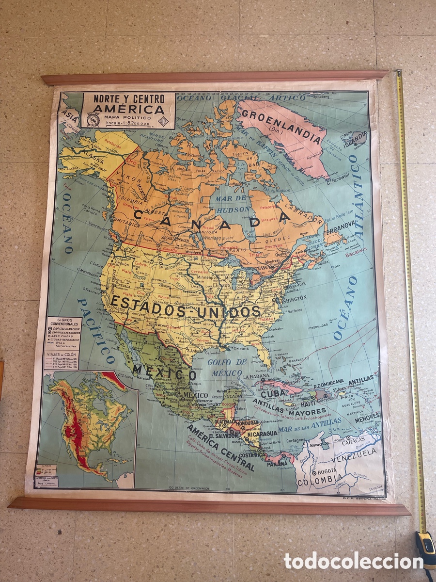 Otros art&iacute;culos de coleccionismo en papel: MAPA POLITICO AMERICA DEL NORTE A&Ntilde;OS 60
