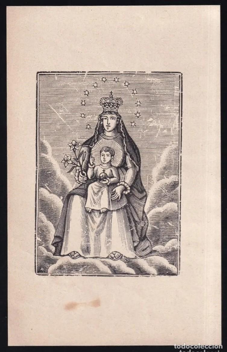 Outros artigos de papel: *Virgen a identificar* Papel delgado. Dorso en blanco. Meds. papel 88x138 mms.