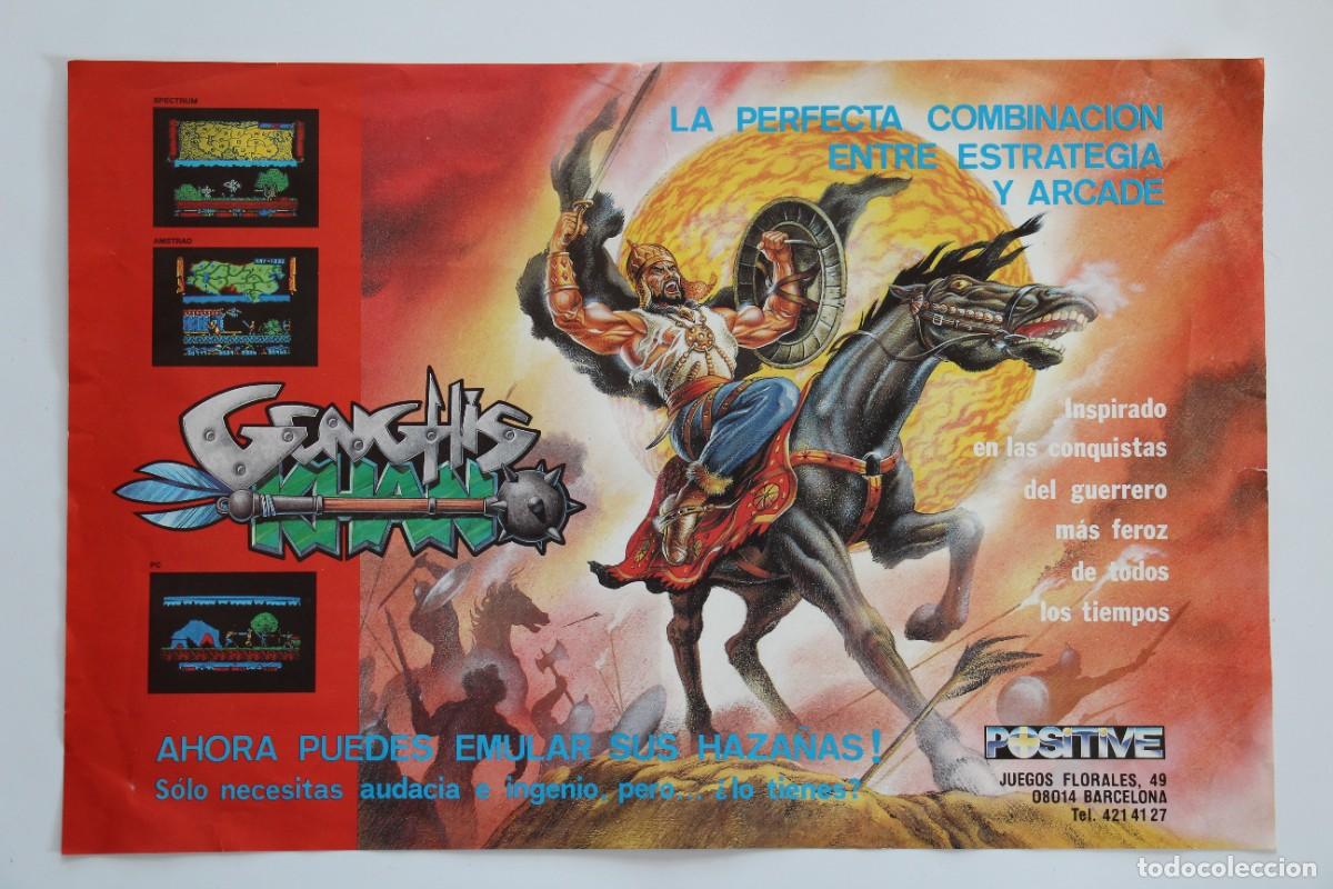 Otros Art&iacute;culos de Coleccionismo en Papel: POSITIVE GENGHIS KHAN POSTER MATERIAL PROMOCIONAL 38x25 cm. SPECTRUM AMSTRAD