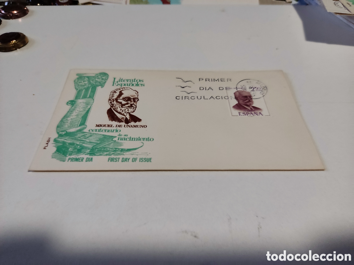 Otros Art&iacute;culos de Coleccionismo en Papel: Sobre primer d&iacute;a de circulaci&oacute;n Miguel de Unamuno