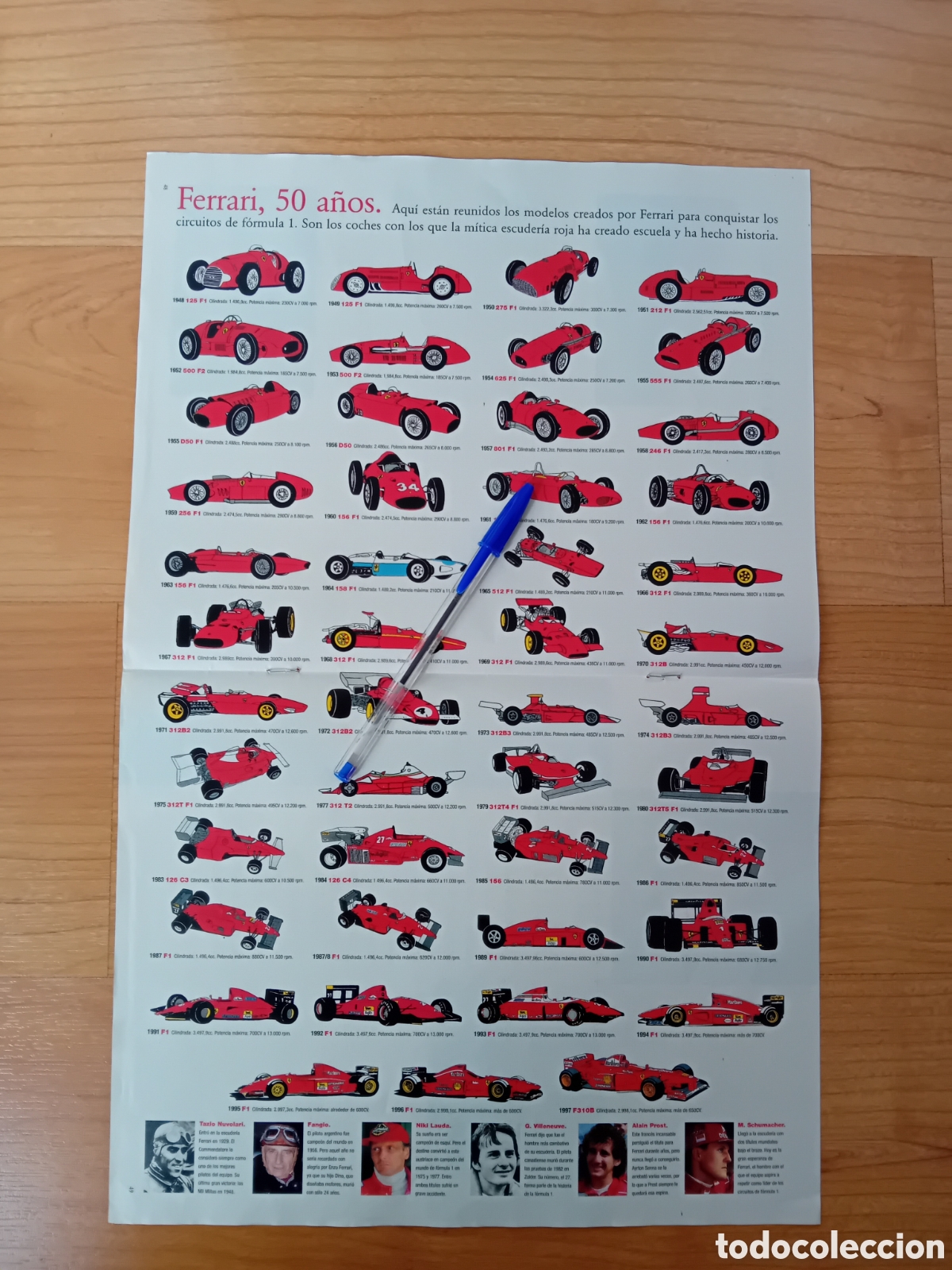 Otros art&iacute;culos de coleccionismo en papel: FERRARI. 50 A&Ntilde;OS. COCHES DESDE 1948 HASTA 1997. PROCEDENTE DE REVISTA