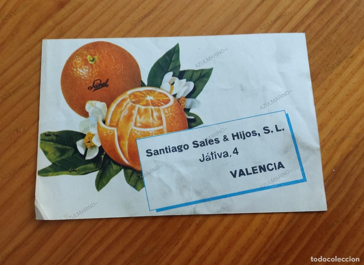 Otros art&iacute;culos de coleccionismo en papel: TARJETA DE PEDIDO FRUTAS SANTIAGO SALES & HIJOS VALENCIA EN PESETAS