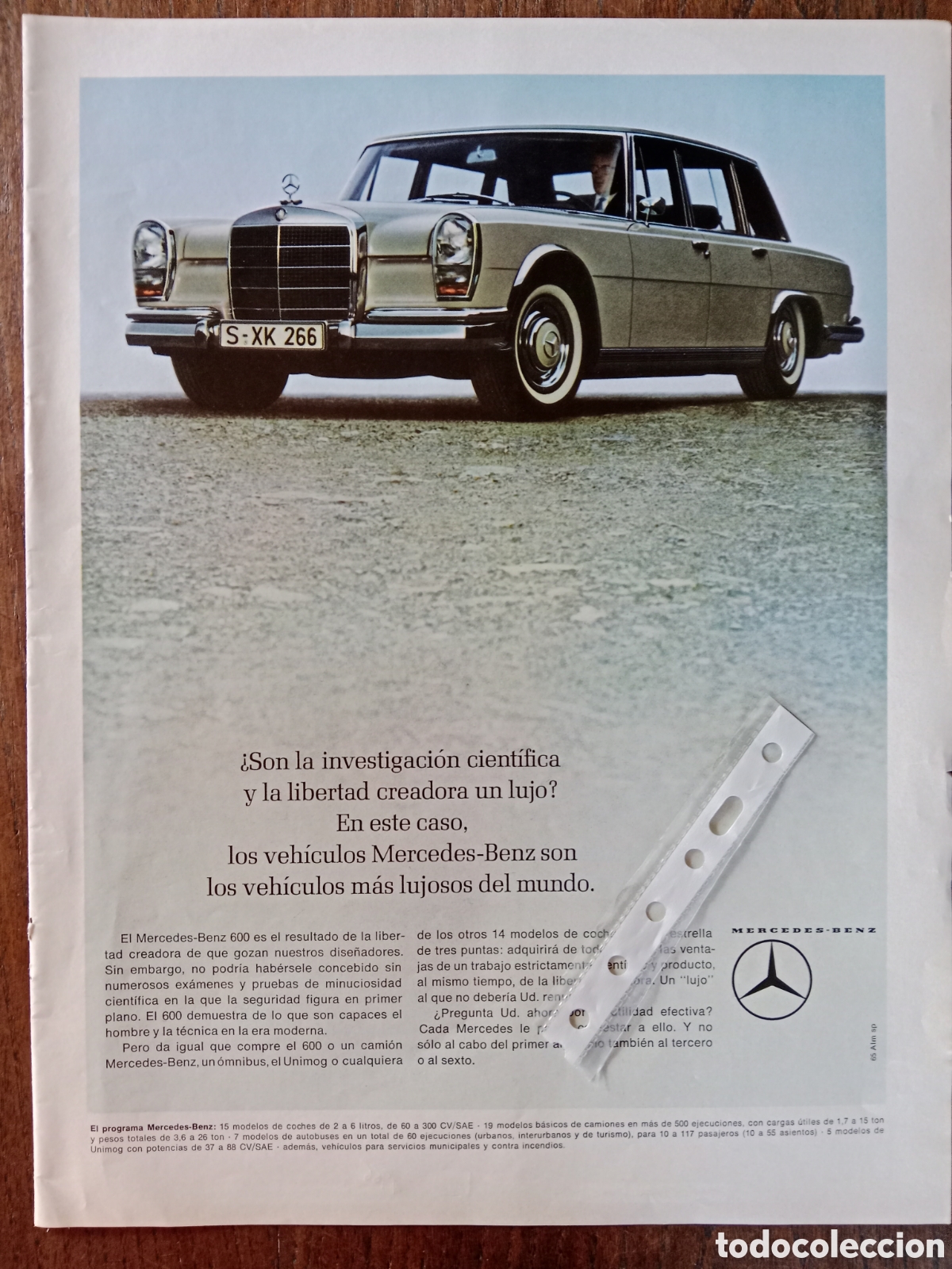 Paper Collecting Others: Publicidad autom&oacute;vil mercedes Benz de 1966