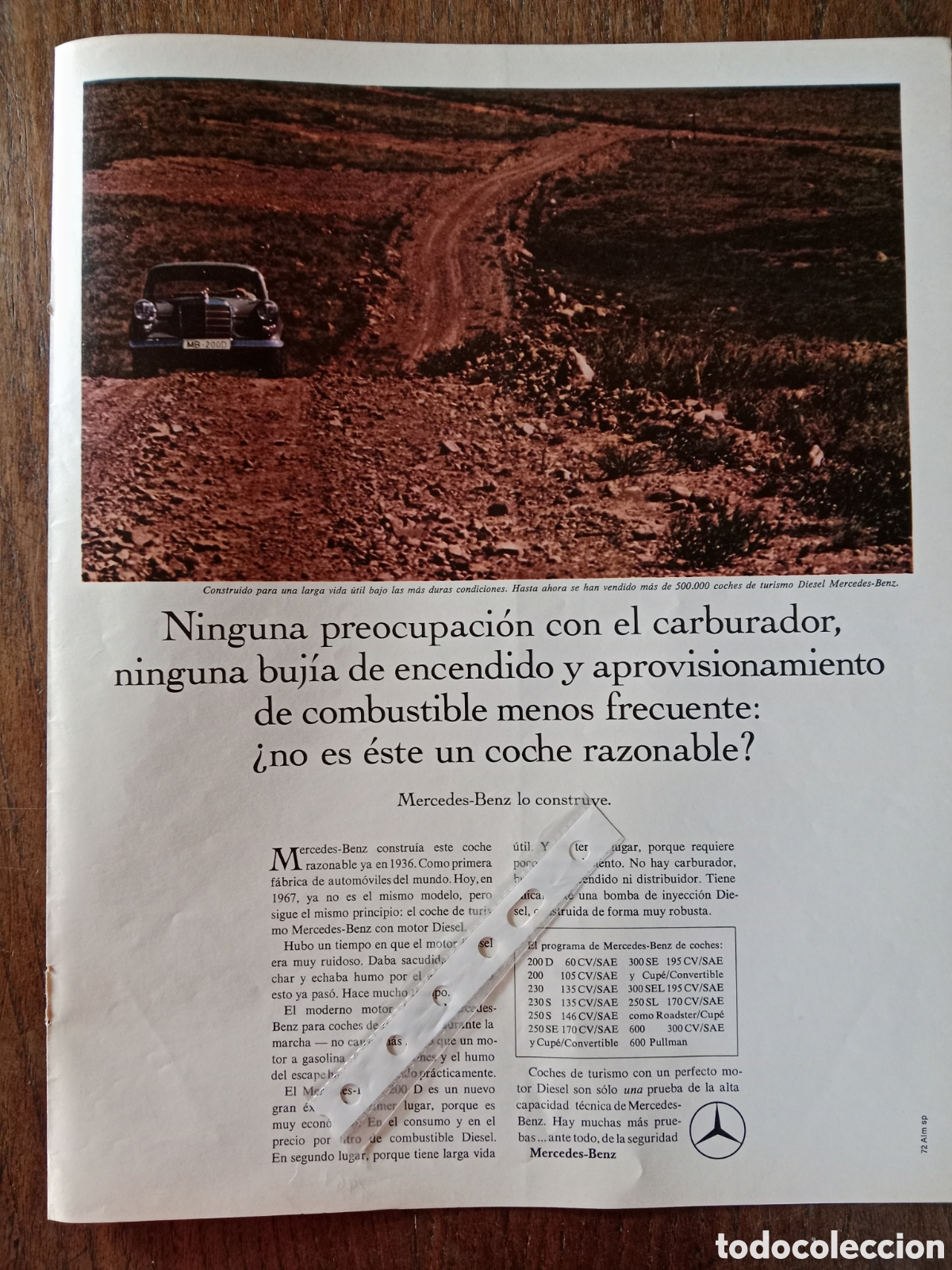 Paper Collecting Others: Publicidad autom&oacute;vil mercedes Benz de 1967