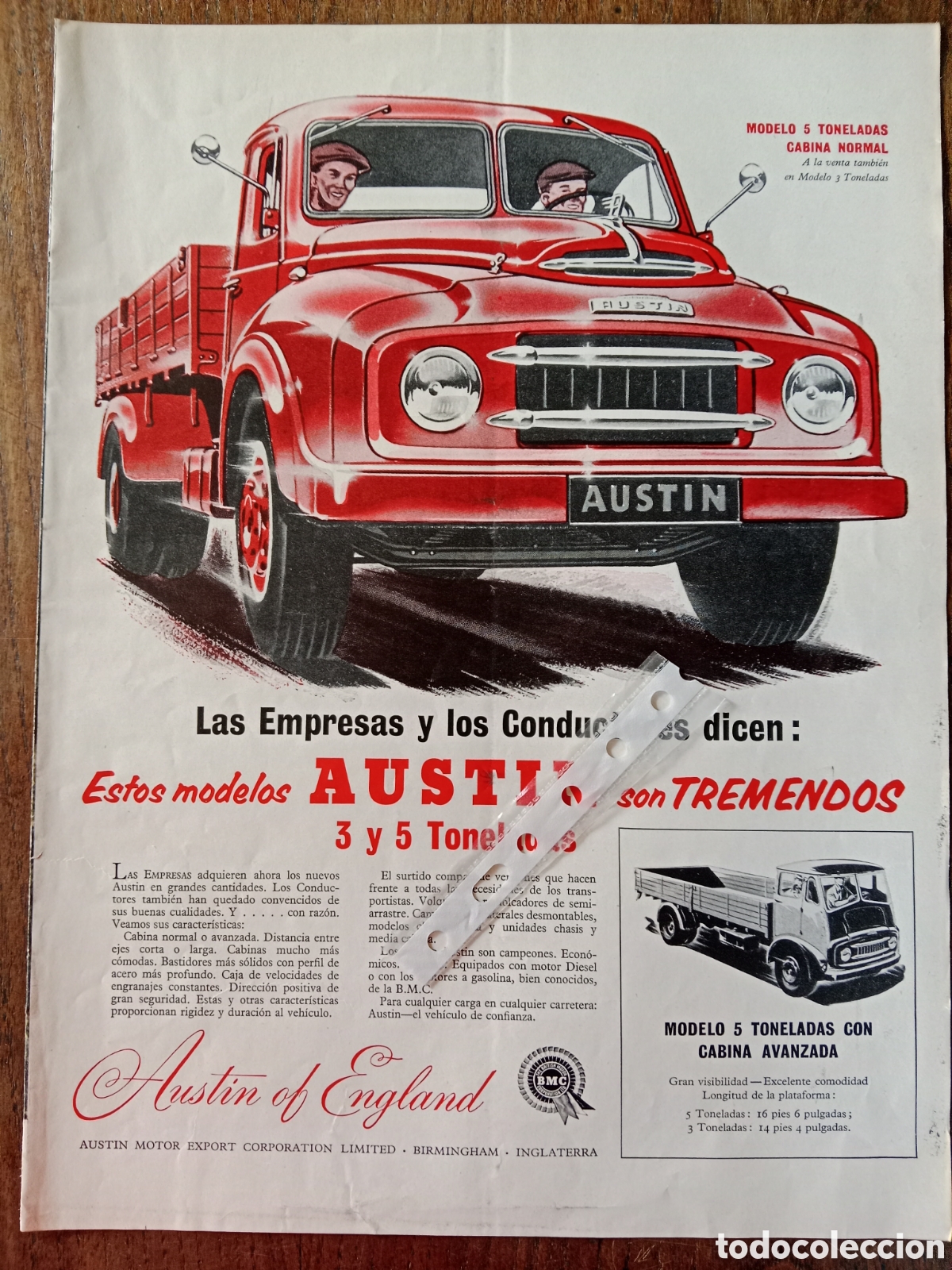 Paper Collecting Others: Publicidad cami&oacute;n Austin bmc de 1956