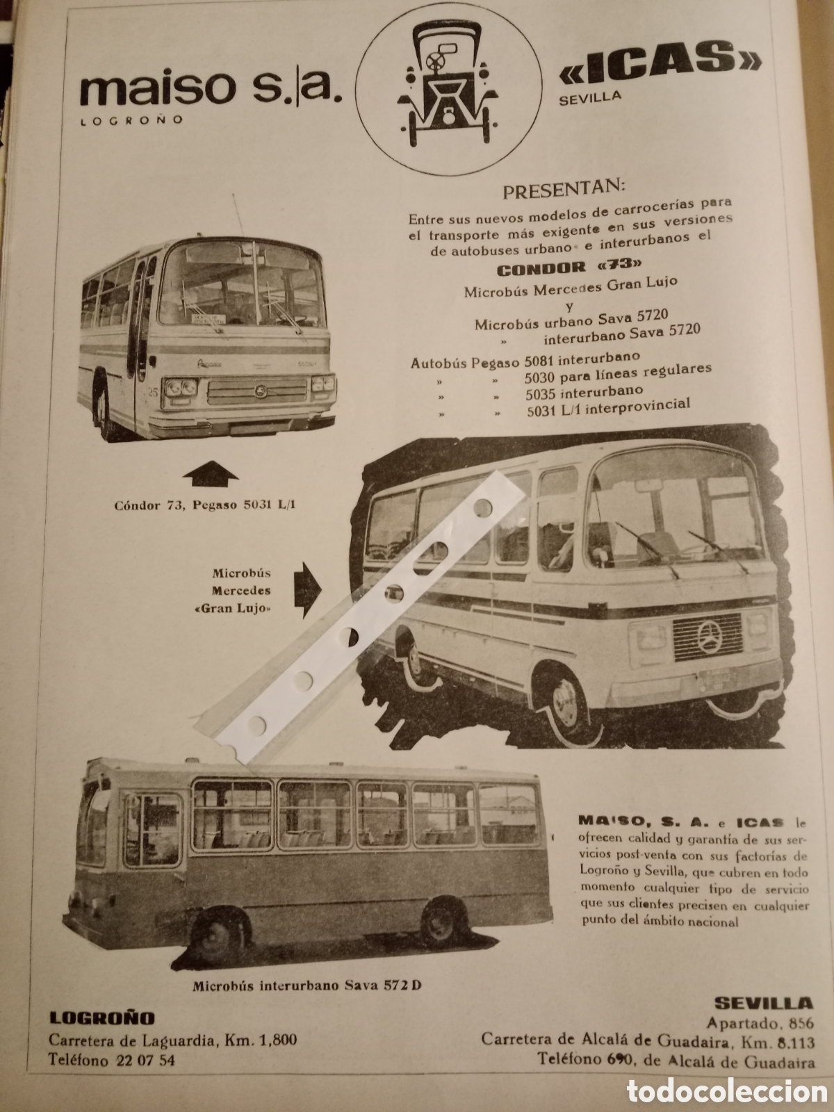 Paper Collecting Others: Publicidad autob&uacute;s autocar maiso de 1972