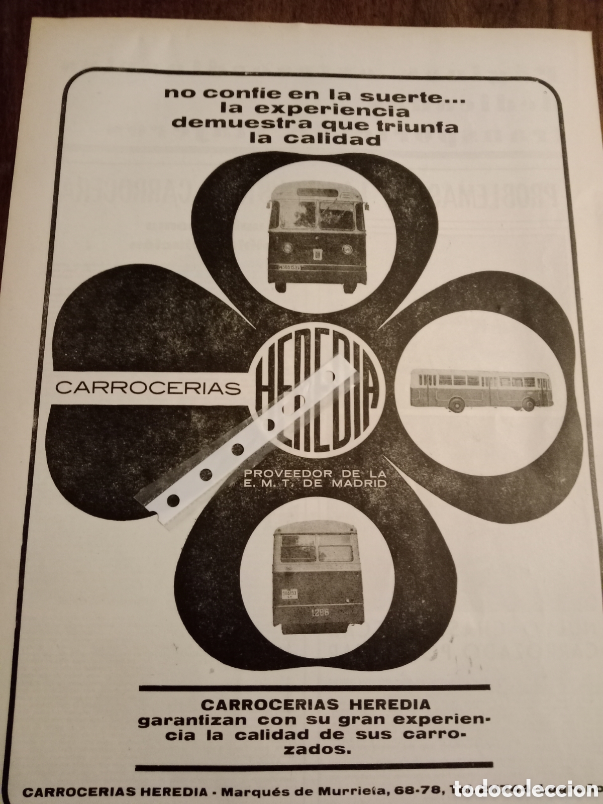 Paper Collecting Others: Publicidad autob&uacute;s autocar carrocer&iacute;as Heredia de 1966