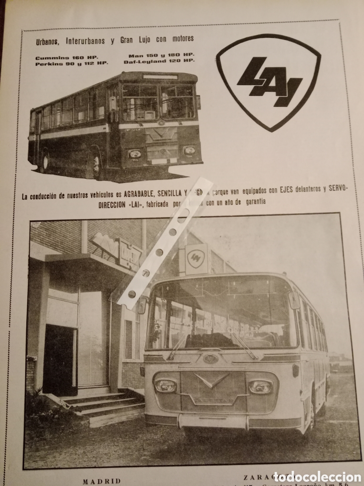 Paper Collecting Others: Publicidad autob&uacute;s autocar lai de 1966