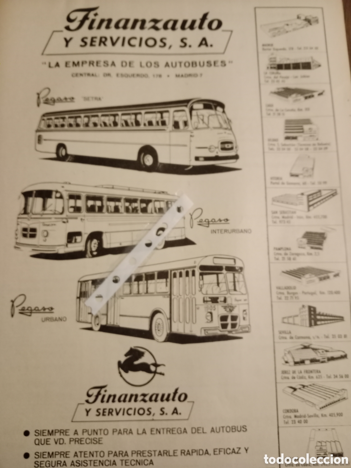 Paper Collecting Others: Publicidad autocar autob&uacute;s finanzauto Pegaso de 1972